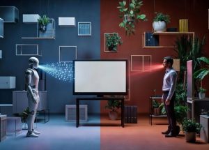 human-touch-vs-ai-efficiency-heart-robot-illustration